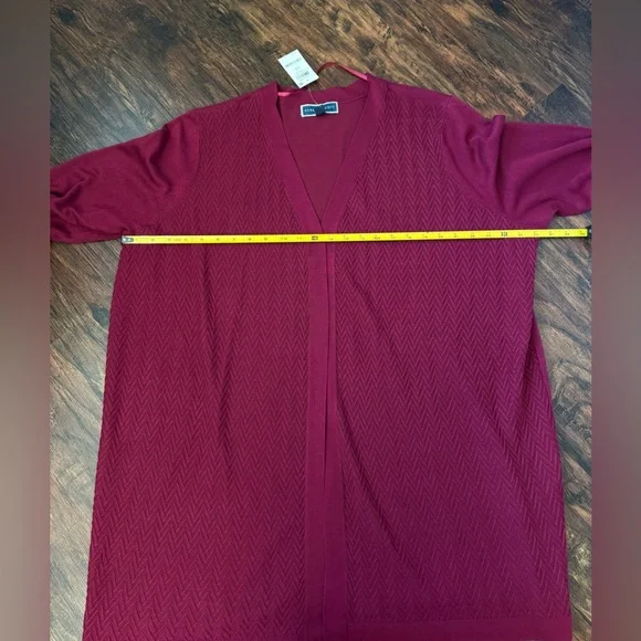 Karen Scott Core Cardigan Open Front Merlot Womens Size 2X NWT Fall Workwear - Picture 5 of 10